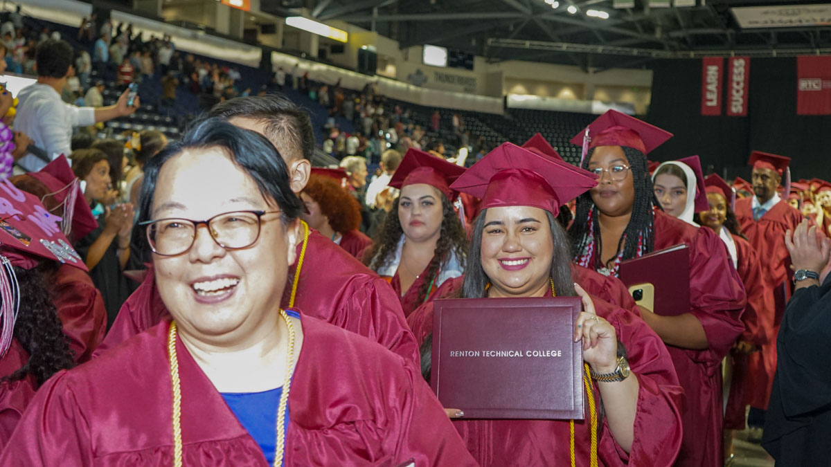 Graduates lined up at RTC's Commencement ceremony
