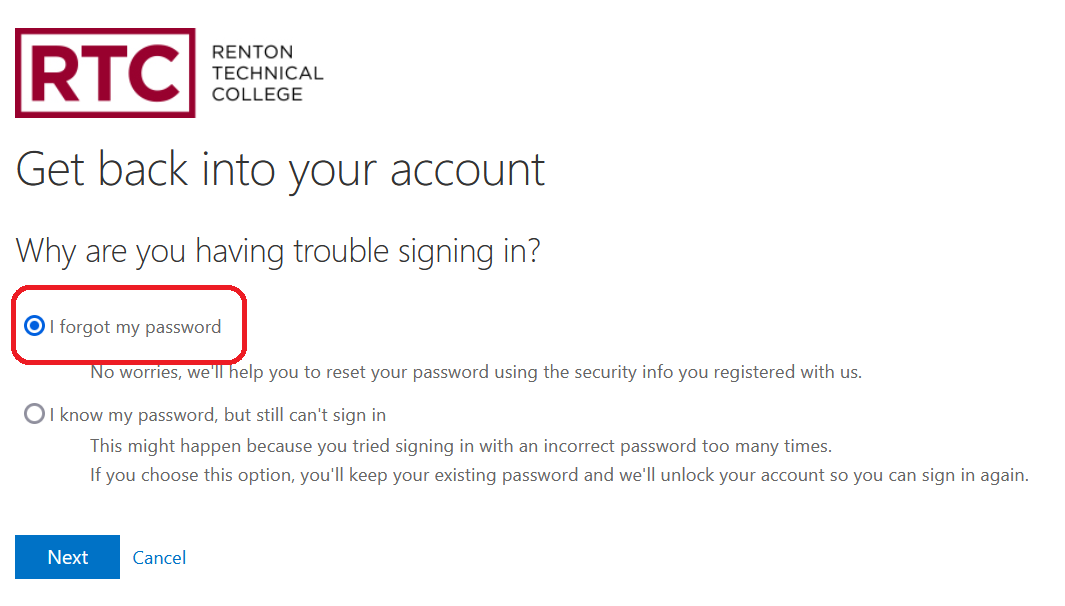 Get back into your account - why are you having trouble signing in?