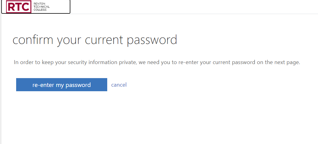 Confirm your current password